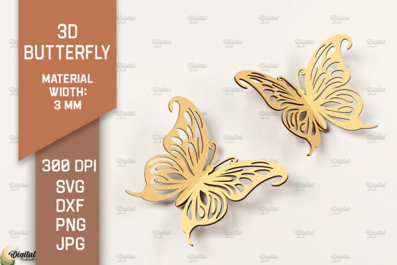 3D Butterfly Laser Cut. Butterfly SVG: A Digital Design Asset