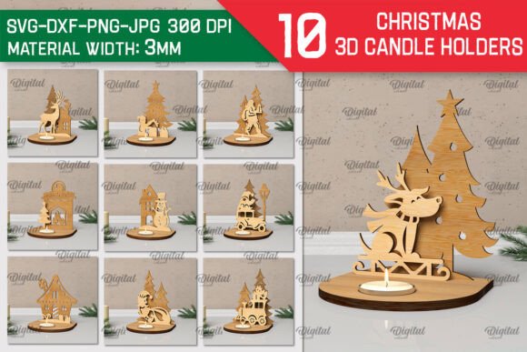 3D Christmas Candle Holders Laser Bundle: A Practical Resource for Digital Creators