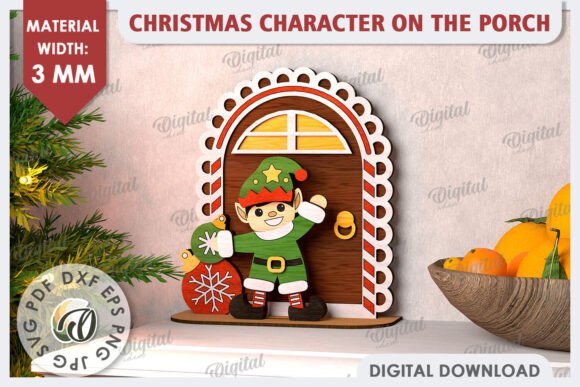 3D Christmas Elf on the Porch Laser Cut: Bringing Festive Charm to Your Projects