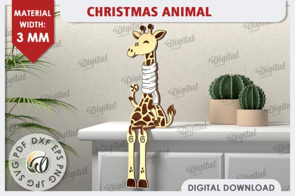 3D Christmas Giraffe Laser Cut Design: Bringing Warmth to Your Festive Creations