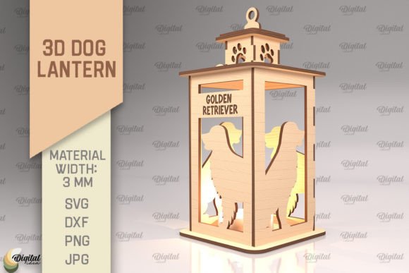 3D Dog Lantern Laser Cut. 3D Lamp SVG: The Digital Blueprint for Modern Creativity