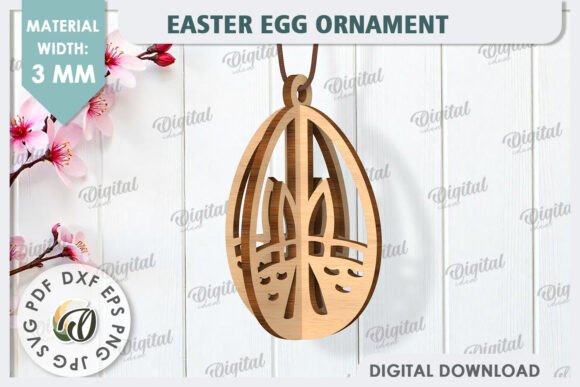 3D Easter Egg Laser Cut. Easter Ornament