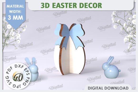3D Easter Egg Laser Cut. Home Decor: Digital Design Files