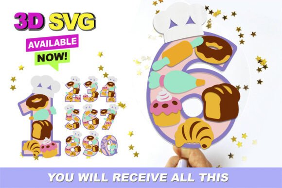 Bakery Numbers 3D SVG: Elevate Your Design Projects