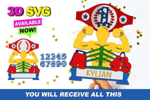 Boxing Cake Topper 3D SVG