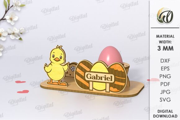 Easter Egg Stand LaserCut. 3D Egg Holder
