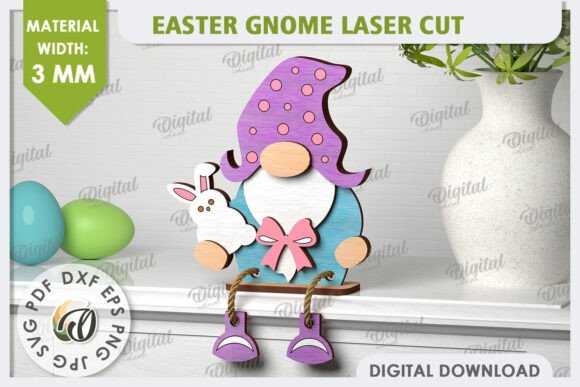Easter Gnome Laser Cut: A 3D Easter Gnome Digital Asset for Creative Professionals