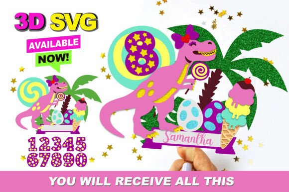 Girly Dinosaur Cake Topper 3D SVG: A Creative Guide for Custom Projects