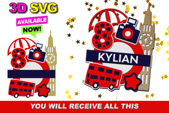 London Cake Topper 3D SVG