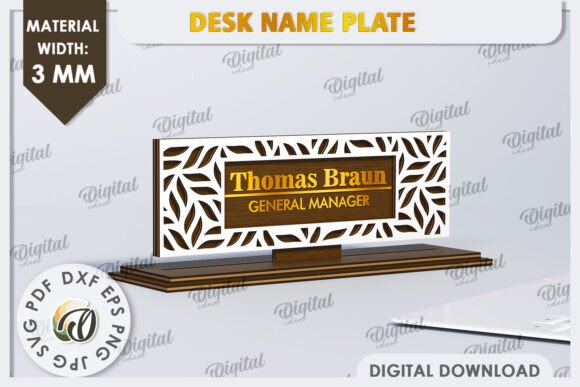 Unlock Your Creativity with 3D Wooden Desk Name Plate Laser Cut Digital Designs