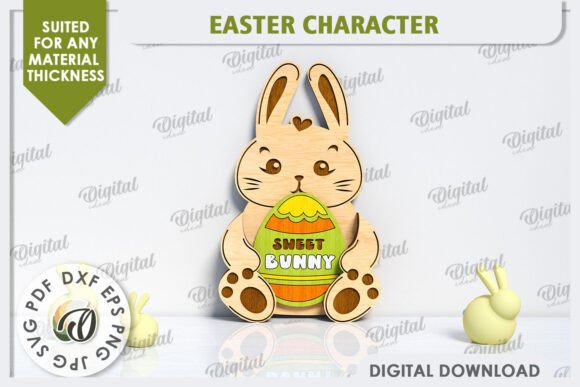 Unlocking Creativity with the 3D Easter Bunny Laser Cut. Easter Decor Digital Collection