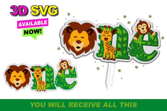 Wild One Cake Topper 3D SVG: Instant Creative Magic